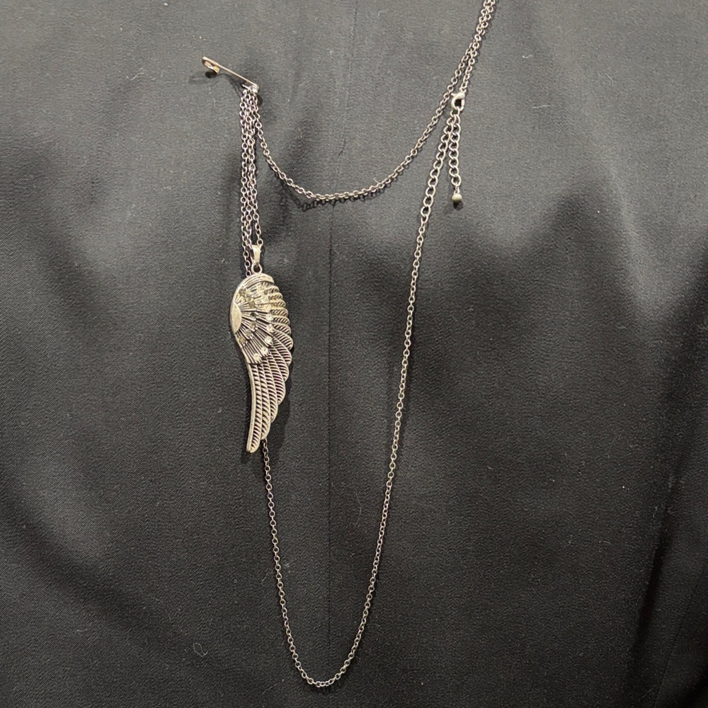 LOFT Silver Wing Pendant Necklace